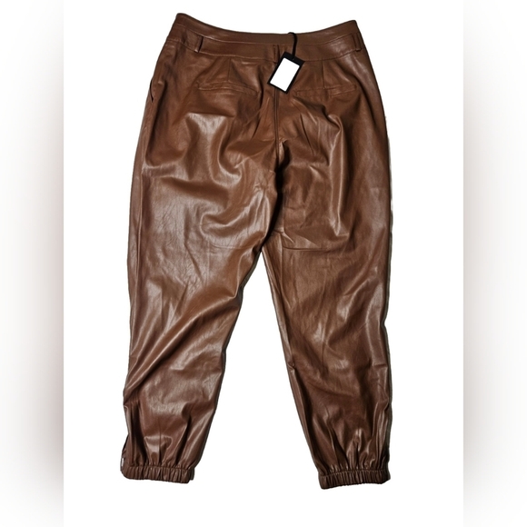 Paige Mayslie Vegan Pleated Jogger In Cognac SZ 12 - Picture 2 of 7